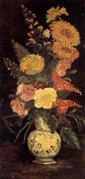 アスター サルビアとその他の花が入った花瓶 フィンセント・ファン・ゴッホ Oil Paintings